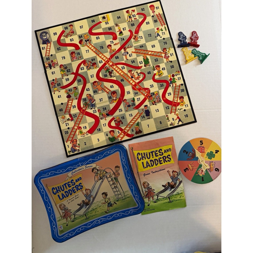 Milton Bradley Chutes and Ladders Collector's Series Blue Tin 2003 MPN 3575
